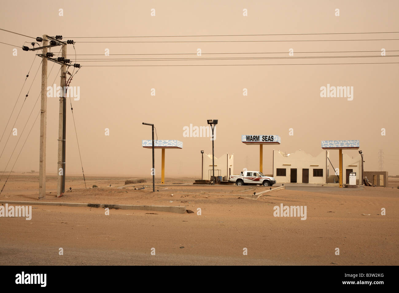 Deserto stazione di gas in Sudan Foto Stock