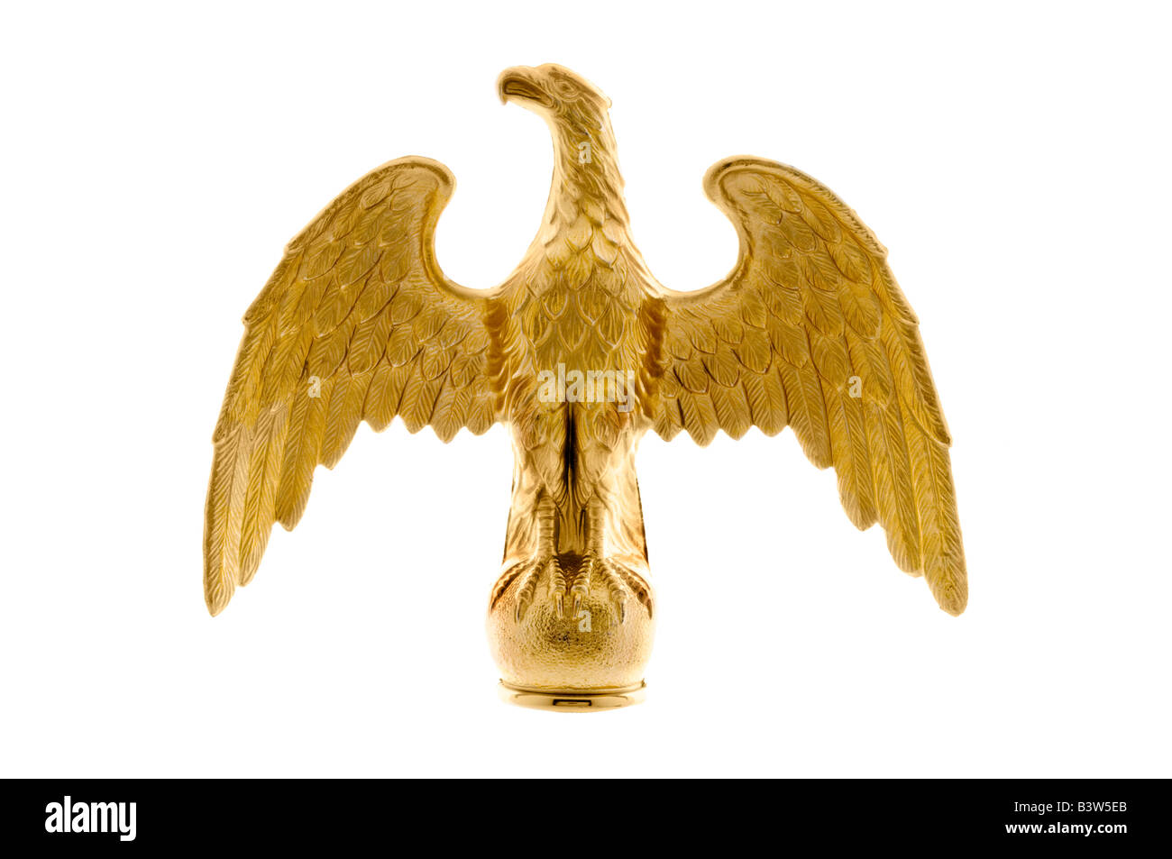 Oro American Eagle bandiera pole ornamento Foto Stock