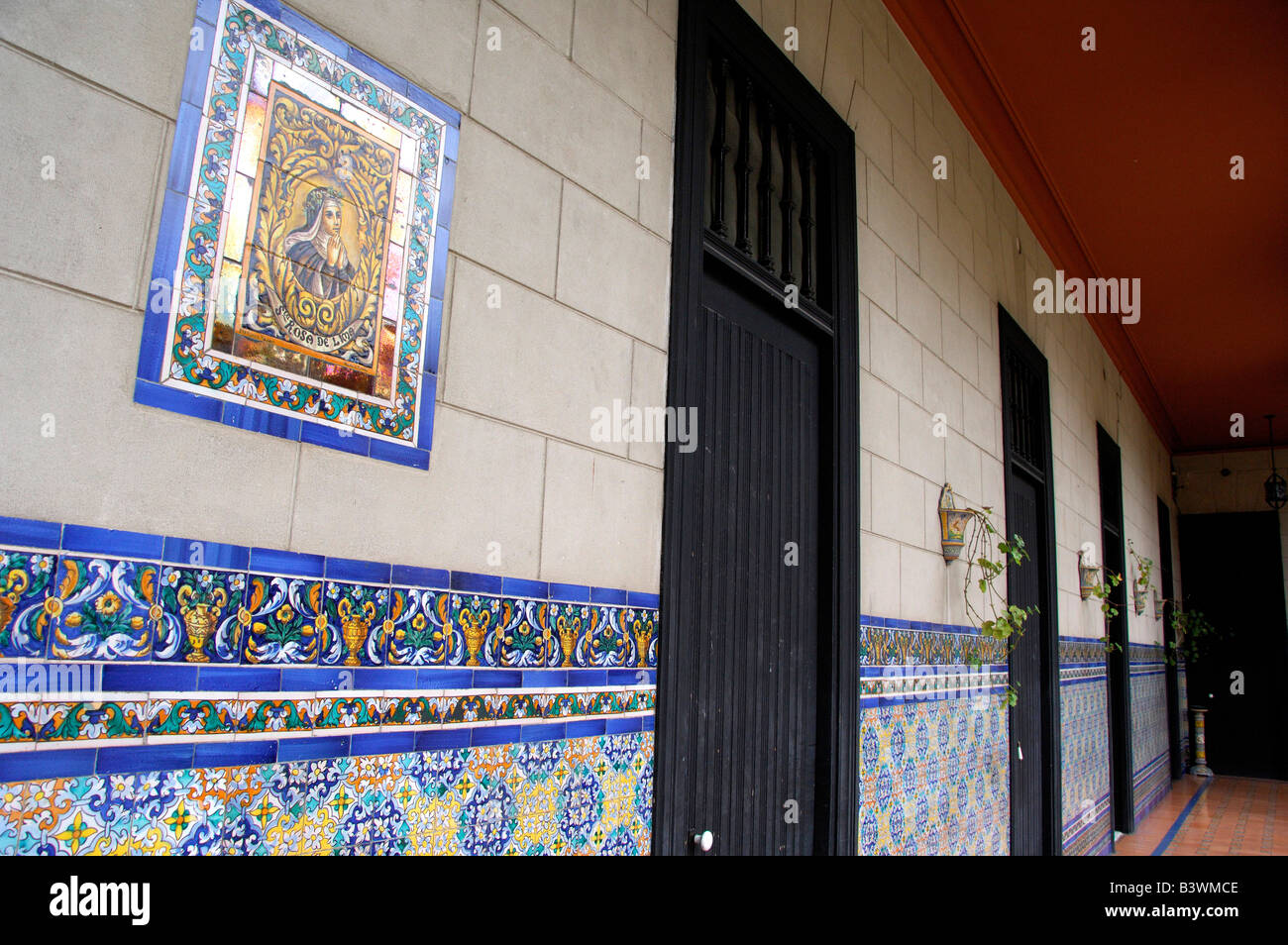 Sud America, del Perù, Lima, Miraflores. Storica Casa Garcia Alvarado, circa 1912, stile coloniale spagnolo home. Foto Stock