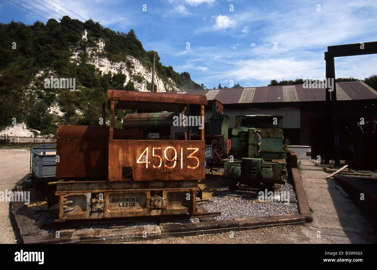 A scartamento ridotto industriale 45913 loco a Amberley Museum, Sussex, Regno Unito. Foto Stock