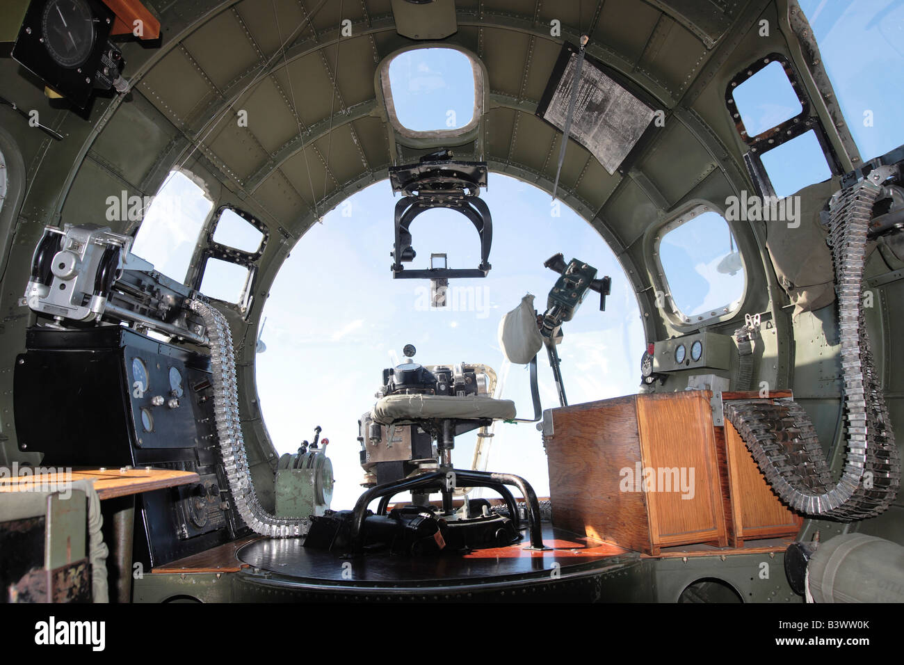 Gli interni di un WW-II piano del bombardiere Foto Stock