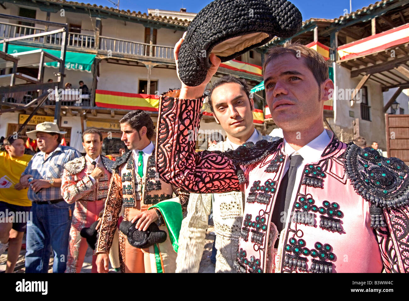 Toreri in costumi tradizionali, Spagna Foto Stock