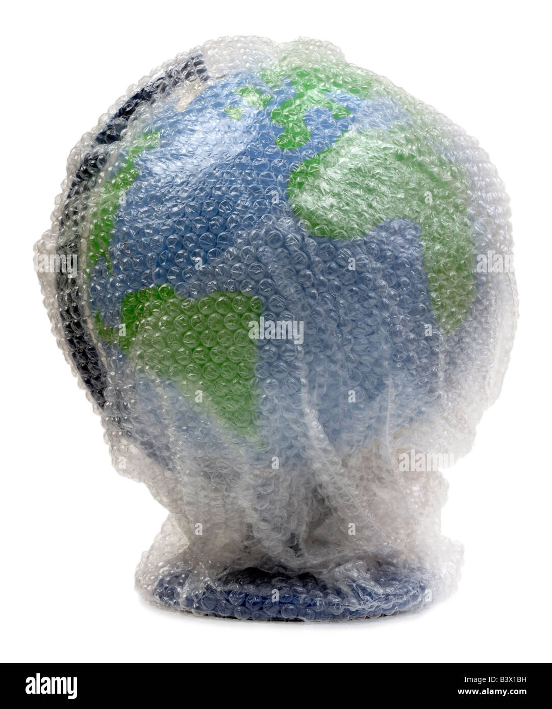 Mondo avvolto in Bubble wrap Foto Stock