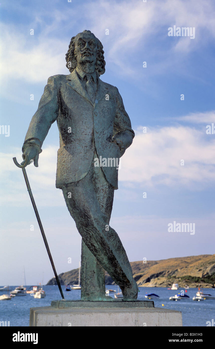 Salvador Dali statua a Cadaques Costa Brava Catalogna Spagna Foto Stock