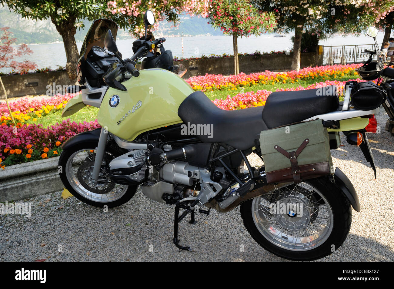 BMW R1100 GS moto al rally di Bellagio, Lago di Como, Lombardia, Italia Foto Stock