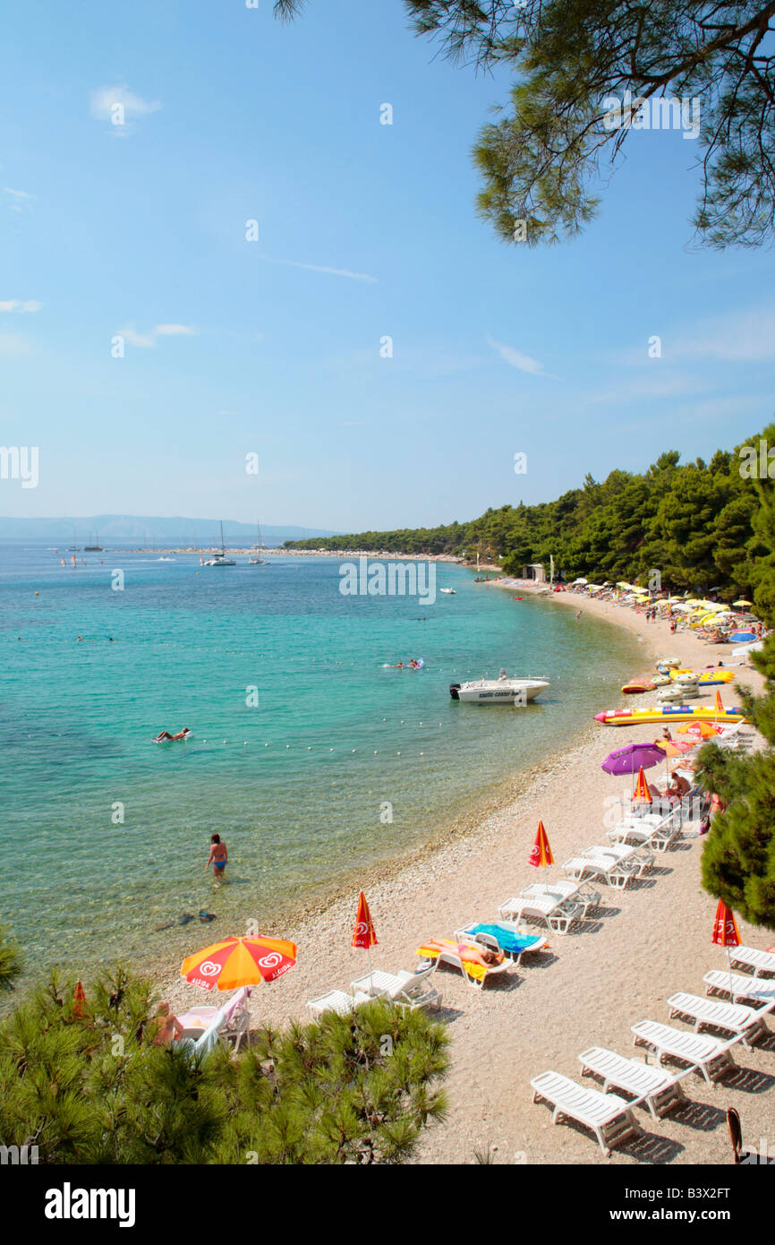 La Croazia ha spiaggia più famosa Golden Horn (Zlatni Rat) vicino a Bol sull'isola di Brac Foto Stock