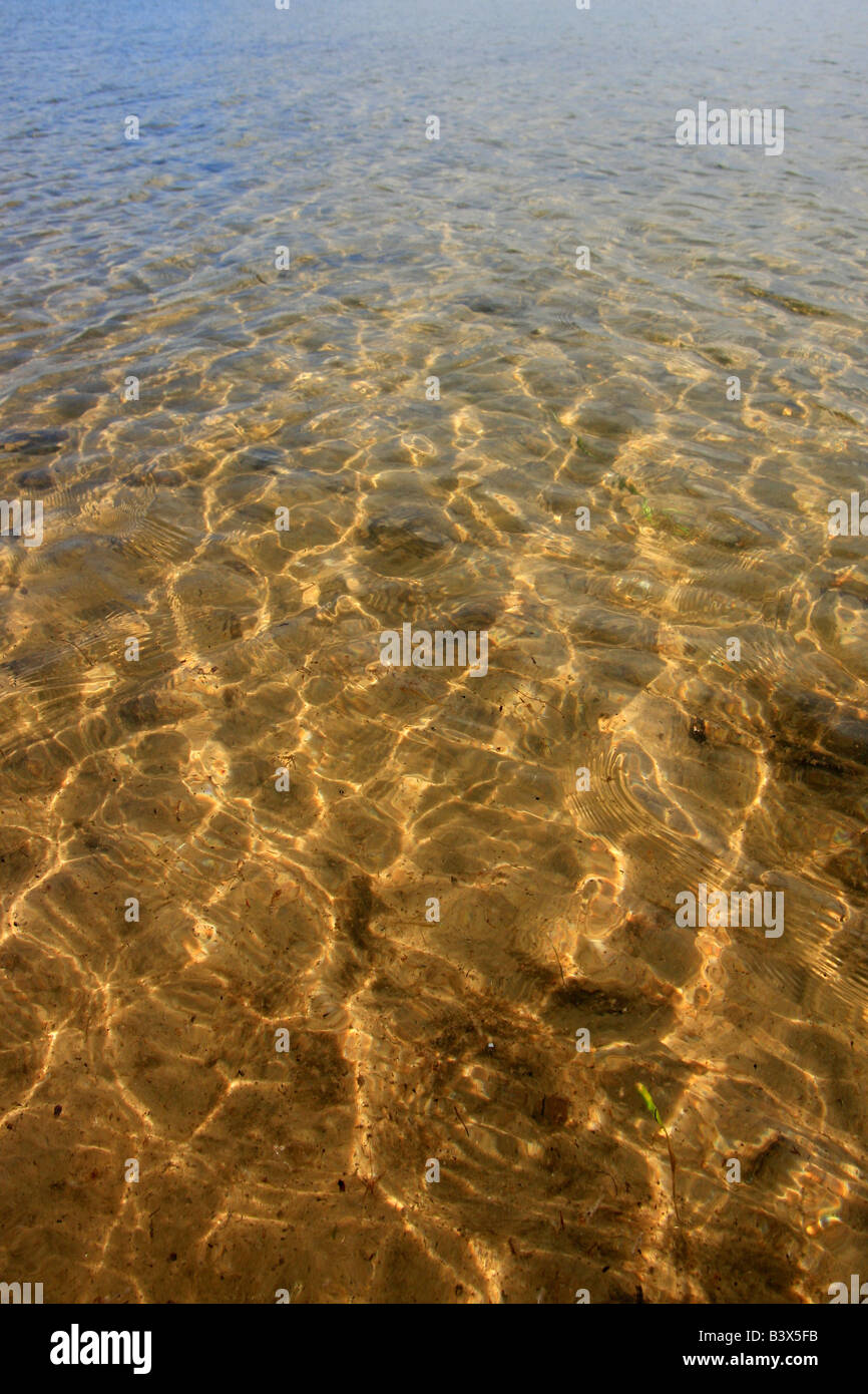 La Grand Island sul lago Superior nel Michigan USA sabbia di acqua cristallina sfondo a cornice completa sfondi orizzontali nessuno vista dall'alto ad alta risoluzione verticale Foto Stock