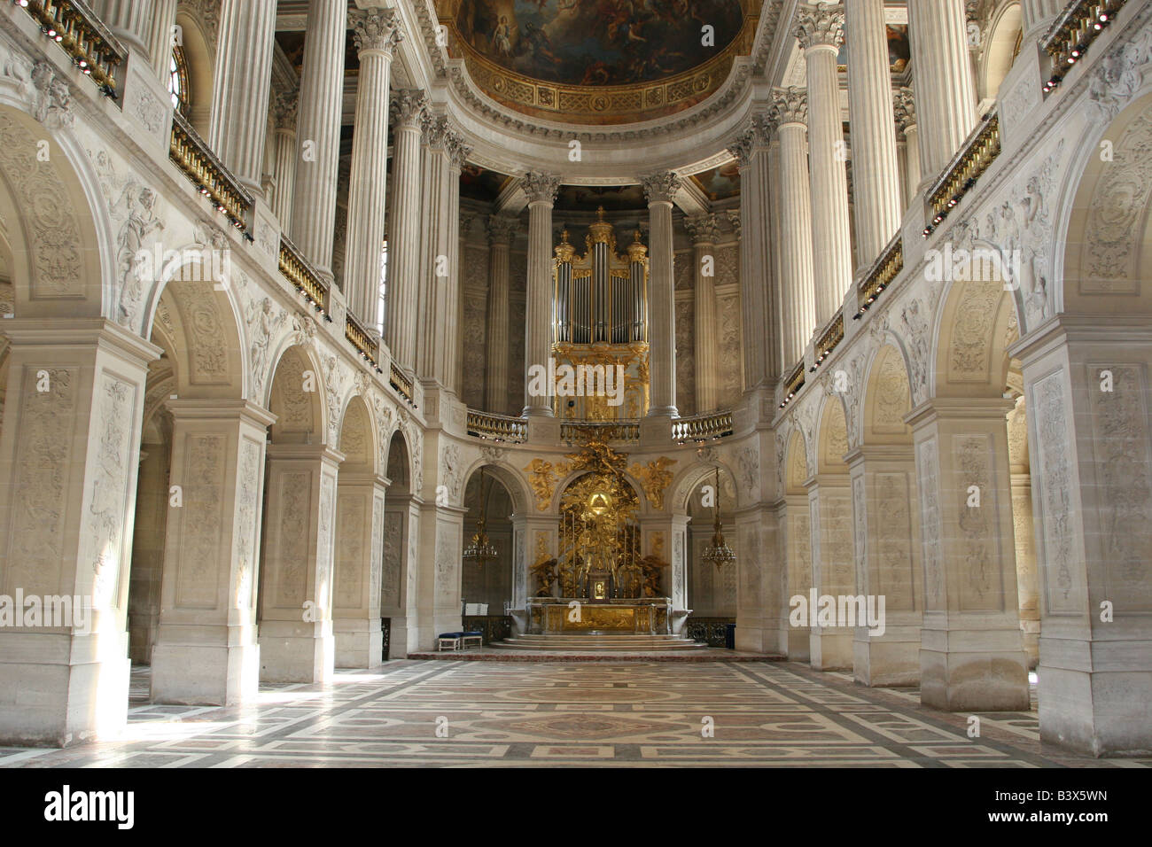 La Cappella Reale organo al Chateau de Versailles Francia Foto Stock