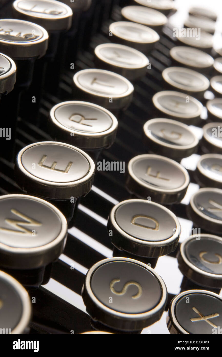 Chiusura del vecchio stile tasti di una macchina da scrivere Foto Stock