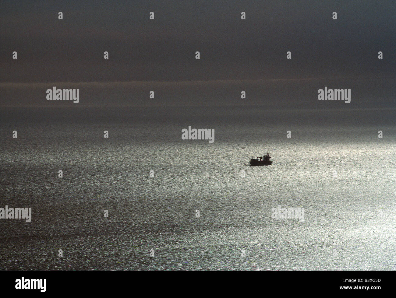 Lone freighter nave barca a vela da San Francisco porto all'Oceano Pacifico Foto Stock
