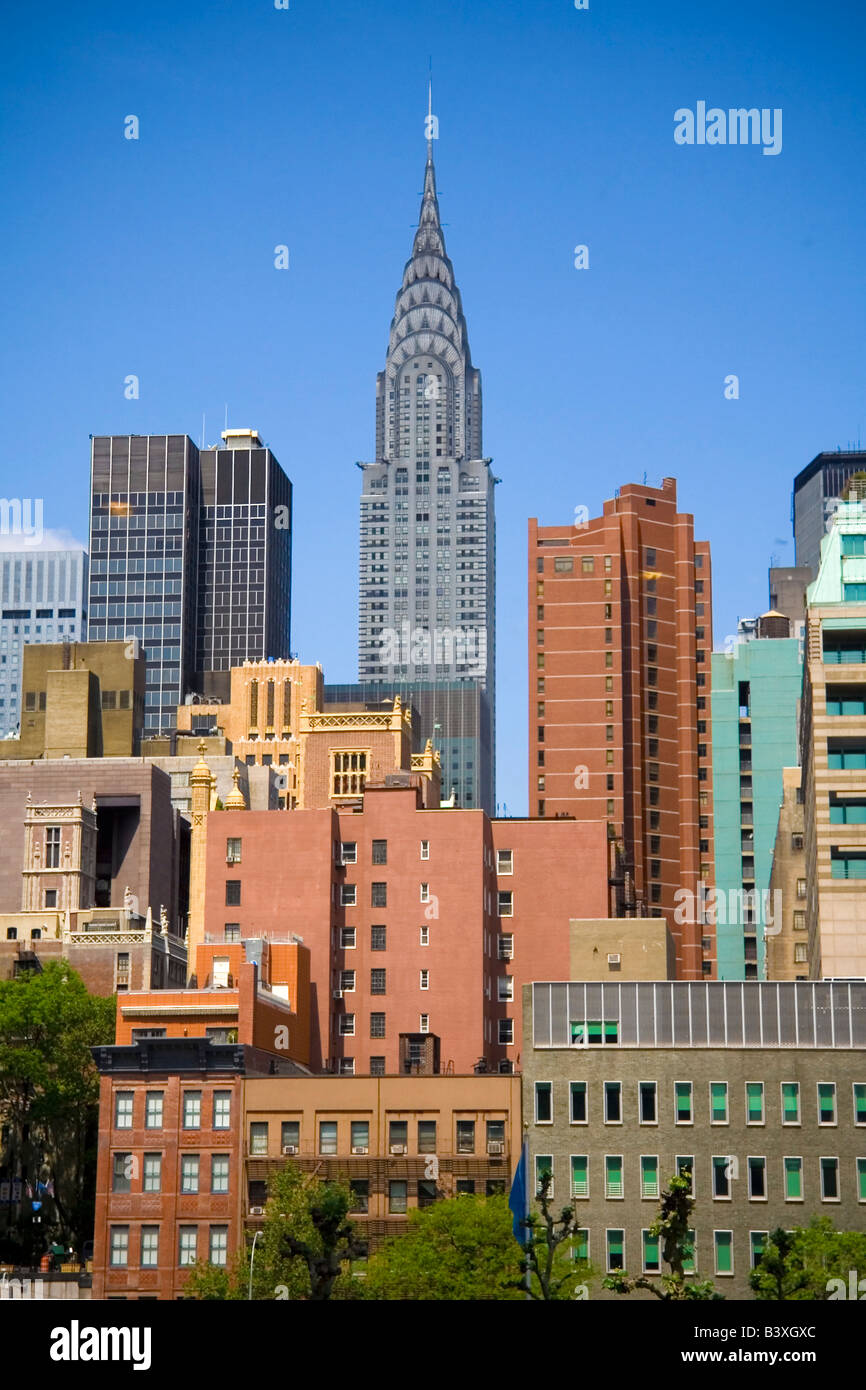 Chrysler building sulla skyline di New York City Foto Stock