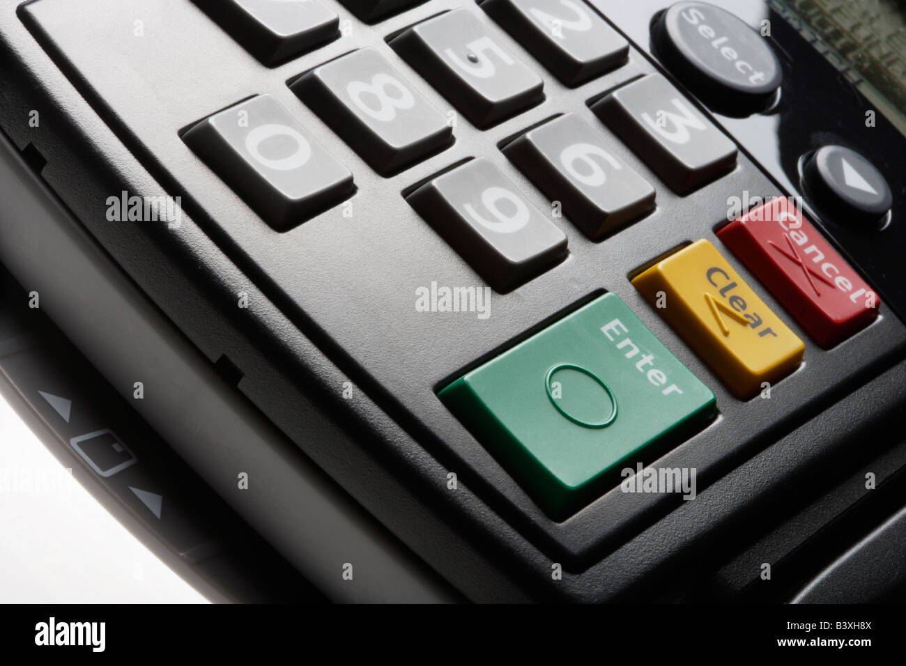 Lettura di chip card bancarie macchina Foto Stock