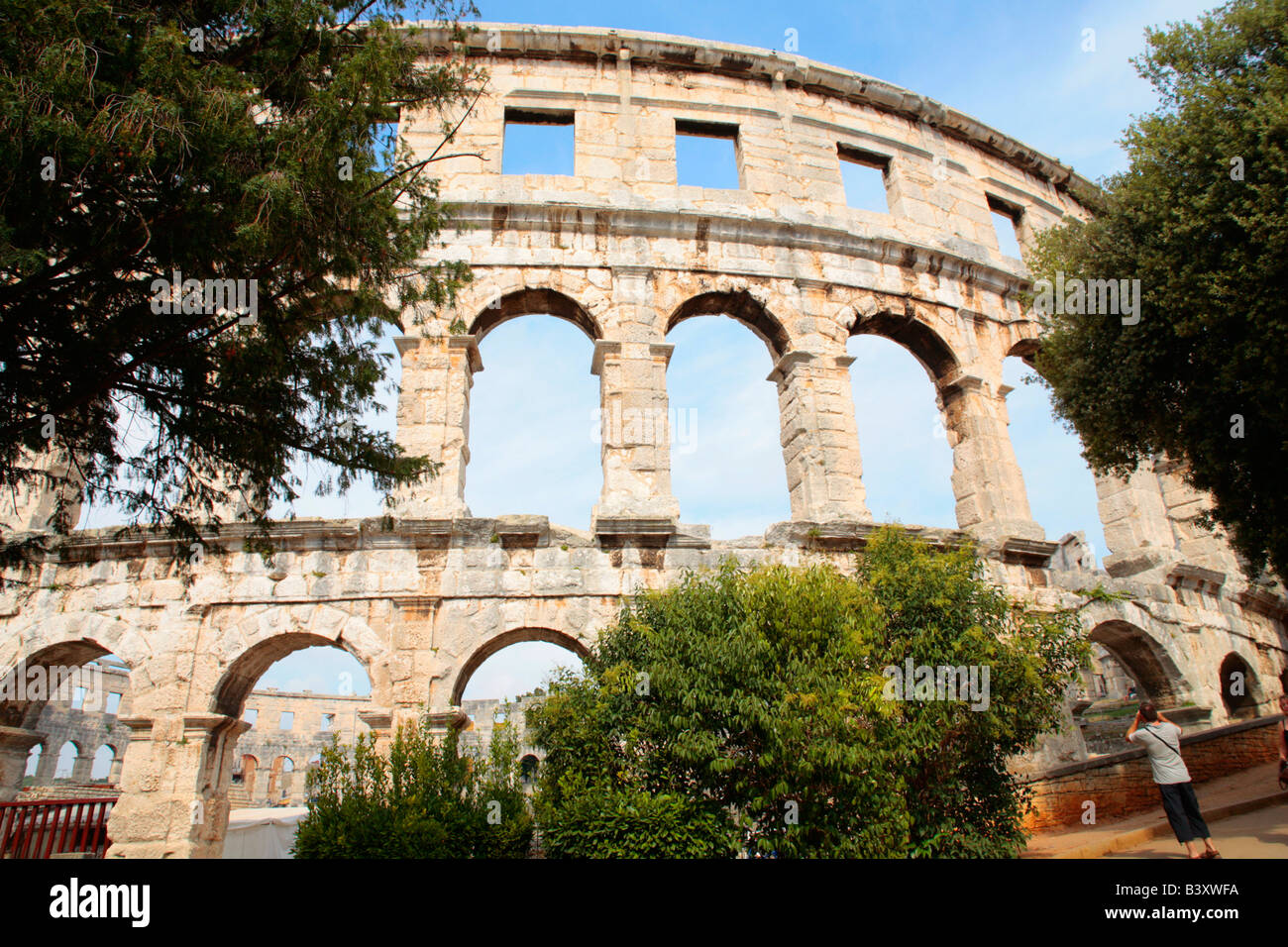Arena romana in Pula in Istria, Repubblica di Croazia, Europa orientale Foto Stock