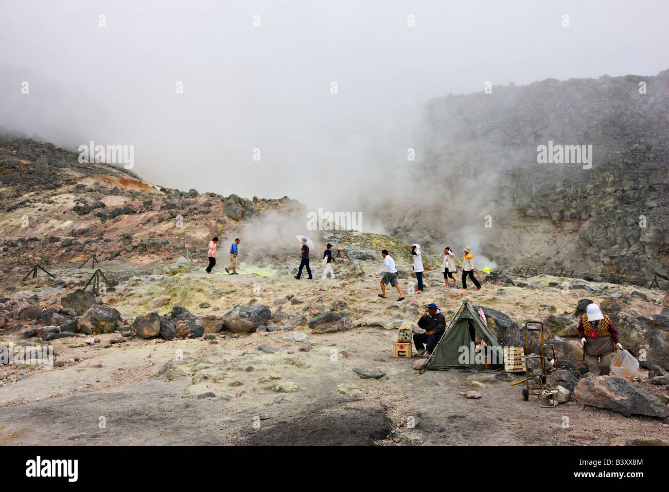 Io-zan Mountain Vulcano, Akan National Park, Hokkaido, Giappone, Asia Foto Stock