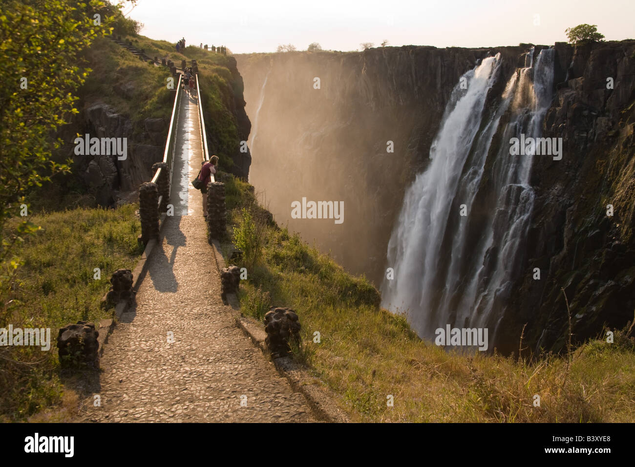 Coltello bordo ponte a Victoria Falls cascate Africa Zambia Foto Stock
