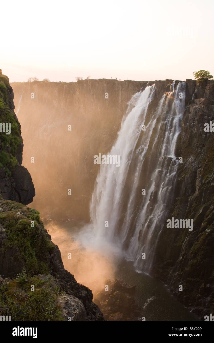 Victoria falls al tramonto. Livingstone Zambia Africa Foto Stock
