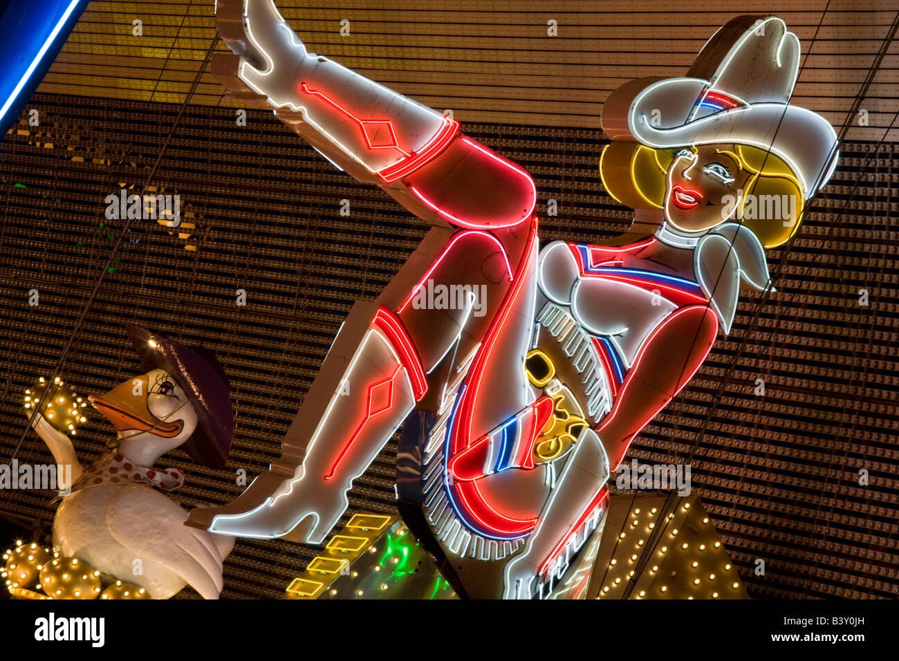 Sassy Sally moglie di Vegas Vic famoso insegne al neon su Fremont Street Las Vegas Nevada Foto Stock