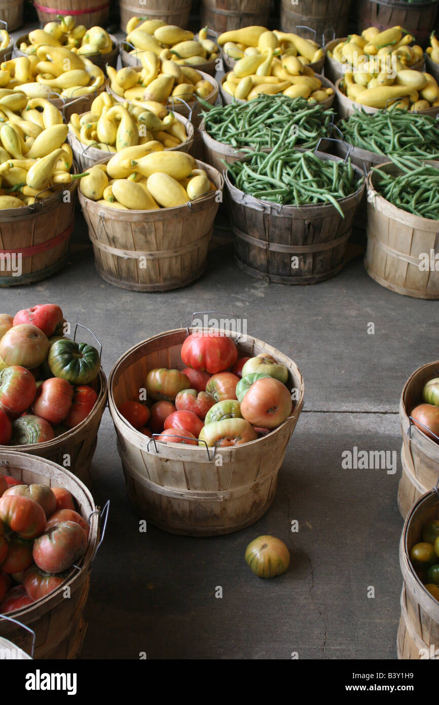 Un assortimento di verdure a Nashville Farmers Market Foto Stock