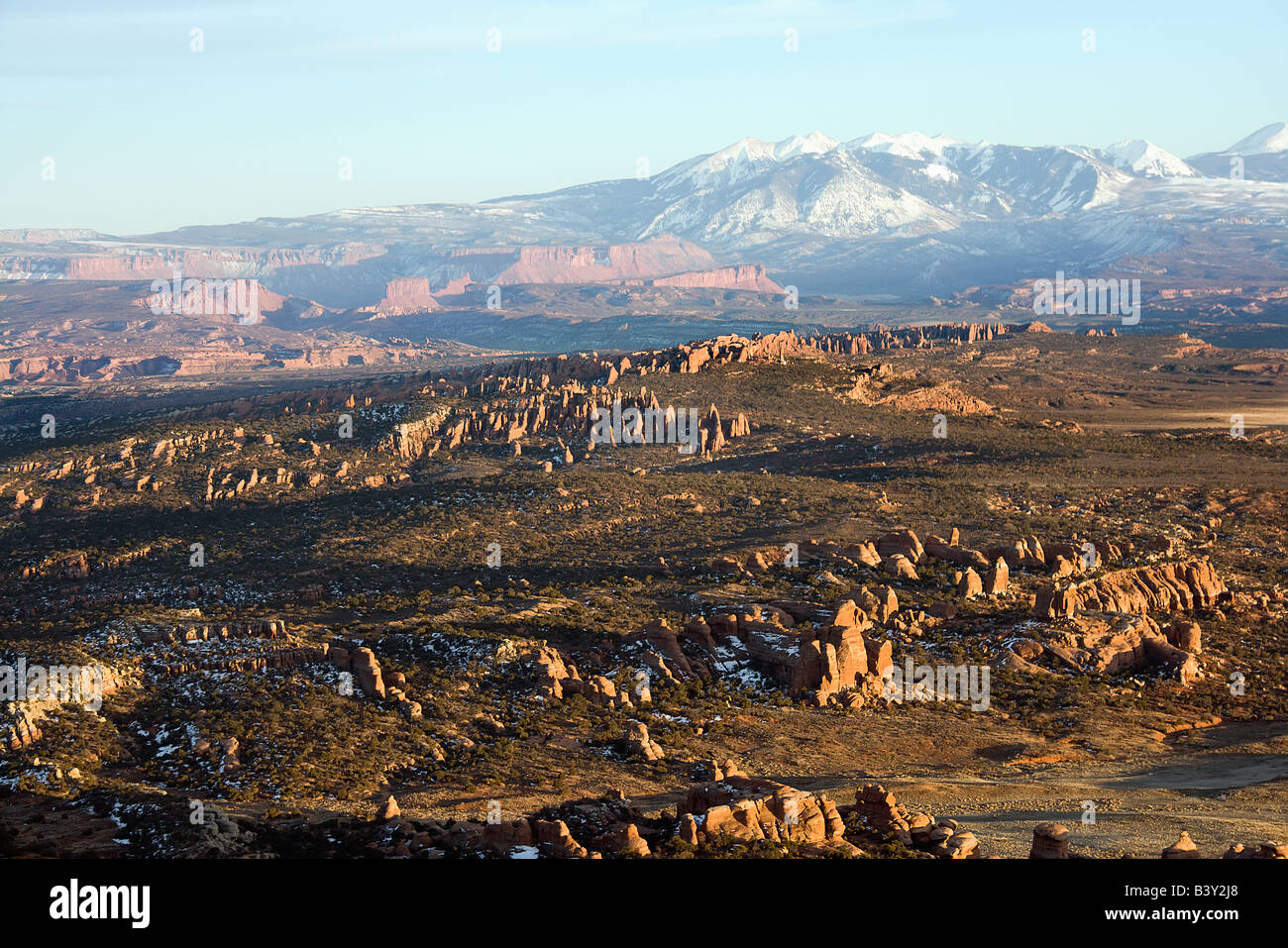 Paesaggio di antenna di grande canyon in Arches National Park nello Utah Stati Uniti Foto Stock