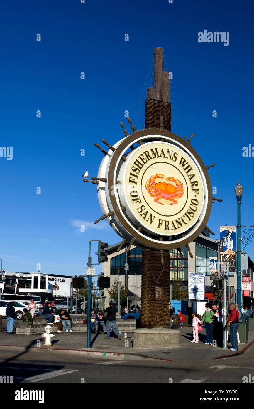 Scena di strada di San Francisco Fisherman's Wharf Foto Stock