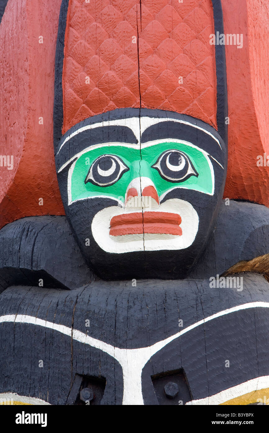 Native indiane sculture totem Royal British Columbia Museum Victoria B C Foto Stock