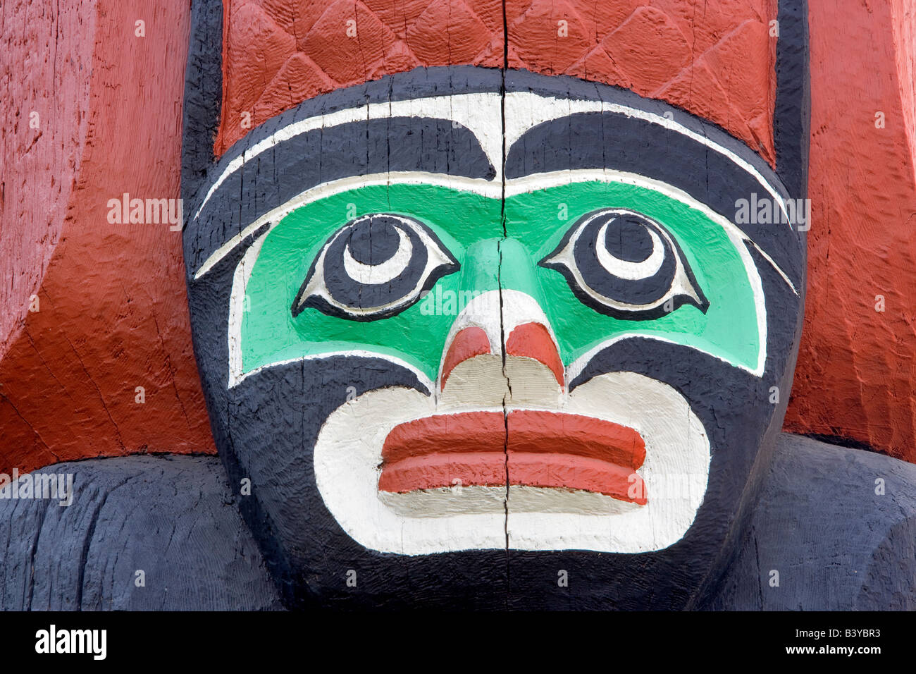 Native indiane sculture totem Royal British Columbia Museum Victoria B C Foto Stock