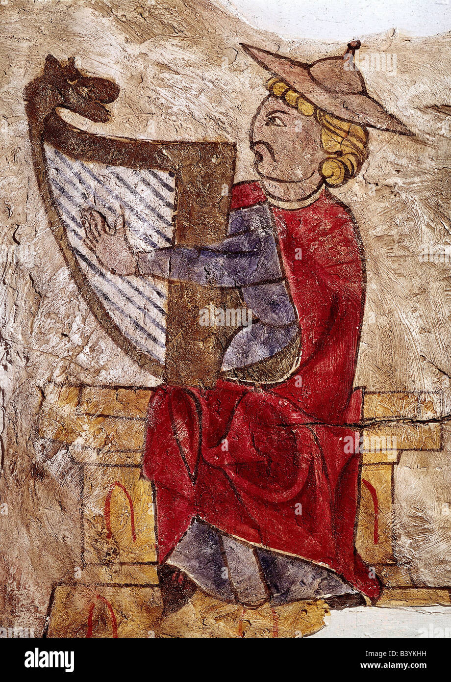 David, re degli Ebrei circa 1004 - 965 a.C., a tutta lunghezza, pittura murale, arpa da gioco, Museo Ebraico di Praga, Foto Stock David, re degli Ebrei circa 1004 - 965 a.C., a tutta lunghezza, pittura murale, arpa da gioco, Museo Ebraico di Praga, Foto Stock