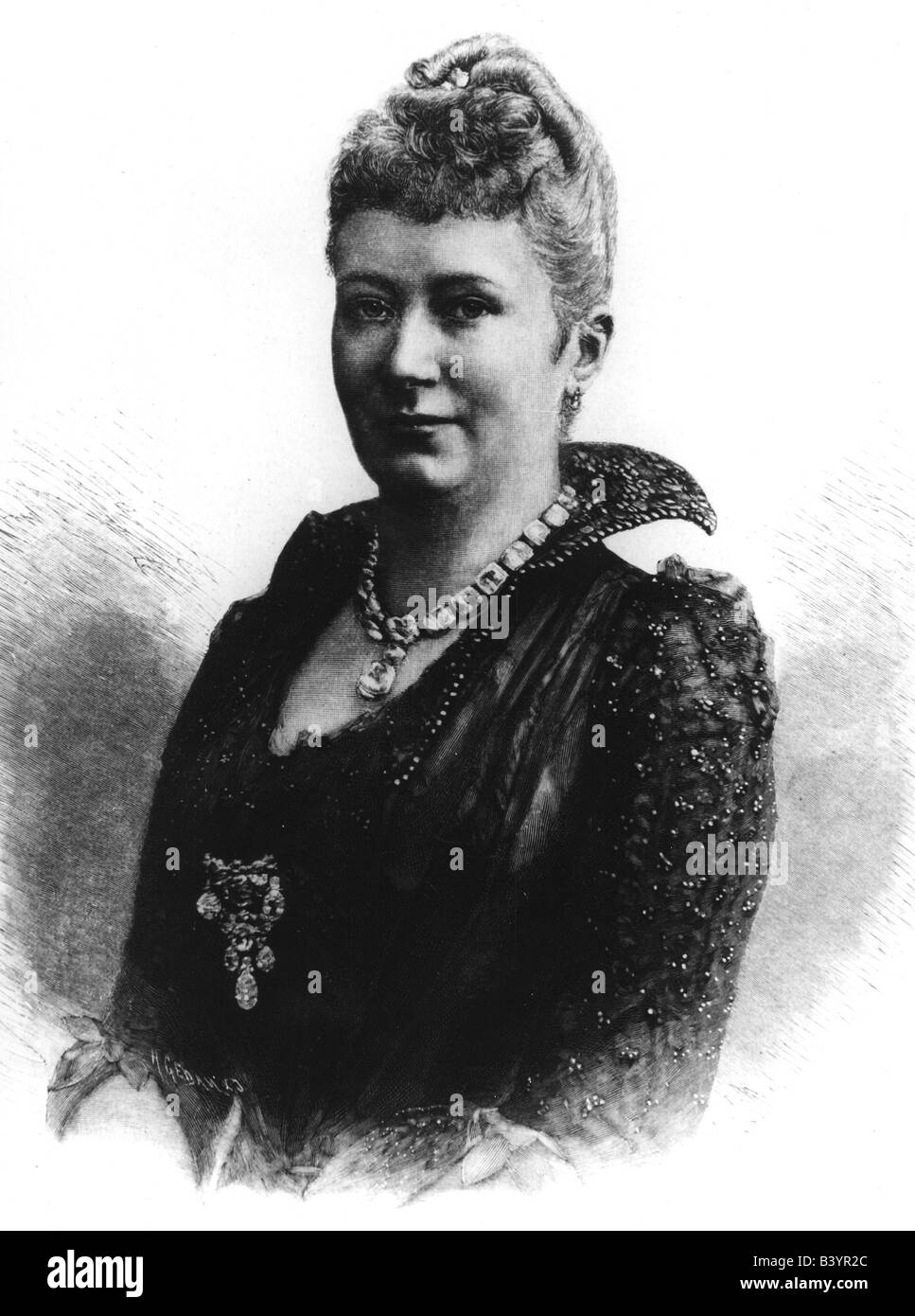 Augusta Victoria, 22.10.1858 - 11.4.1921, Empress tedesco 15.6.1888 - 9.11.1918, mezza lunghezza, incisione su legno, 1890, , Foto Stock