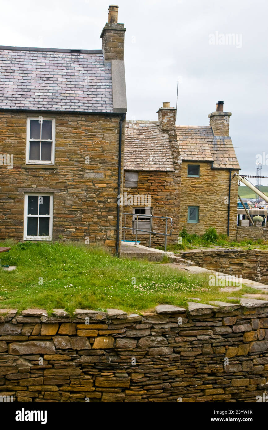 Tradizionale di pietra fishermens cottages, Stromness, isole Orcadi Scozia, Regno Unito 2008 Foto Stock