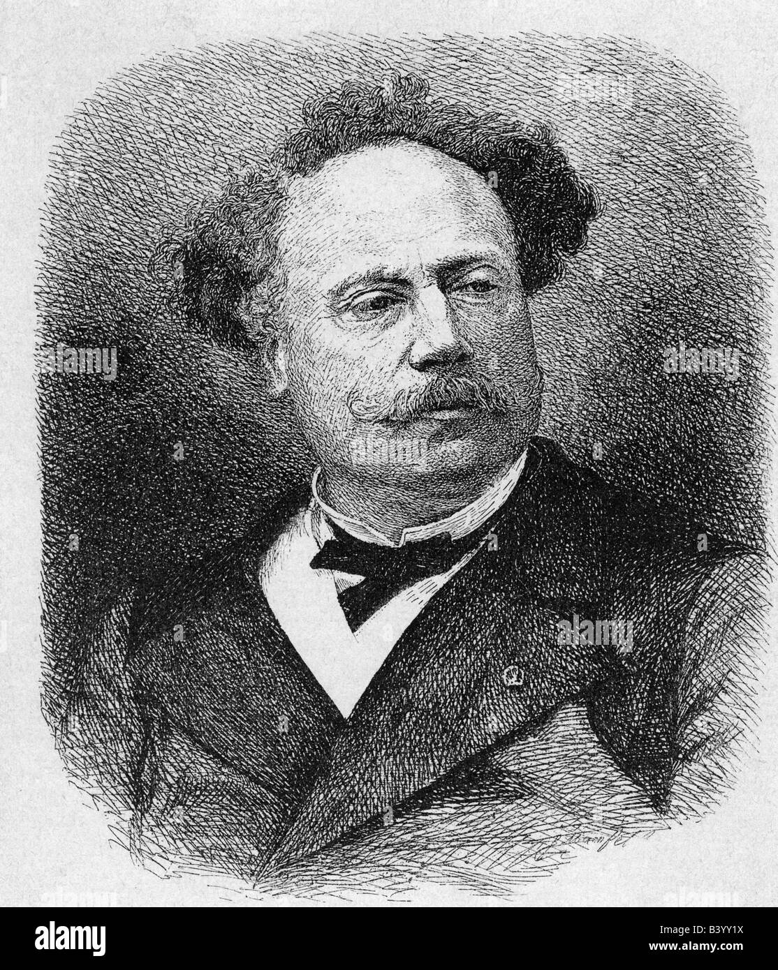 Dumas, Alexandre, pere, 24.7.1802 - 5.12.1870, scrittore francese, ritratto, incisione in legno, , Foto Stock