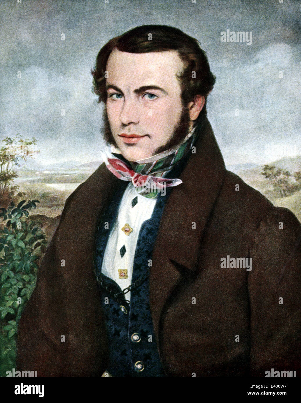 Stifter, Adalbert, 23.10.1805 - 28.1.1868, autore/scrittore austriaco, ritratto, Ferdinando Georg Waldmüller, (1793 - 1865), Foto Stock
