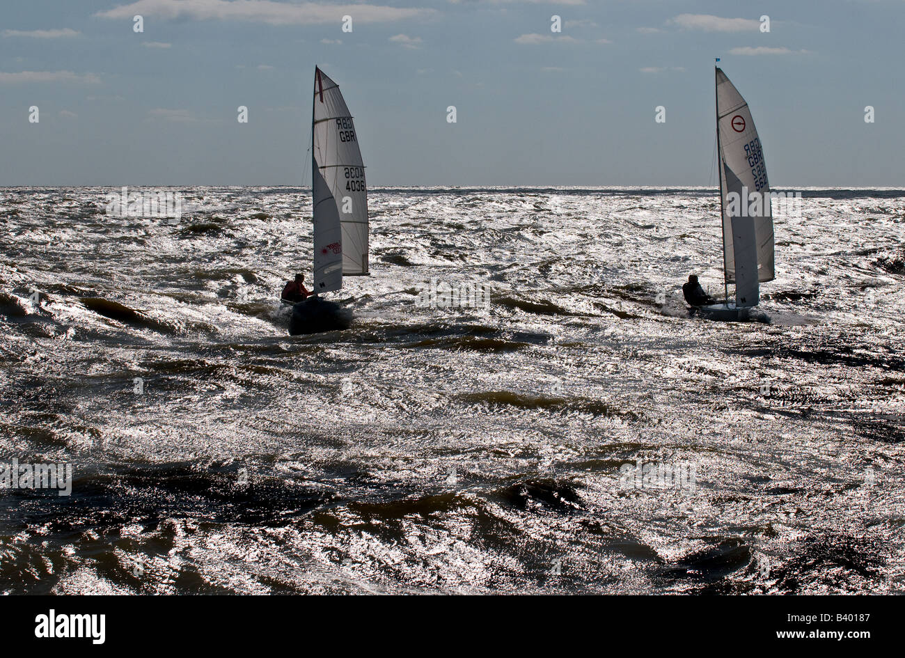 Barche a vela a Southwold in Suffolk nel Regno Unito. Foto Stock
