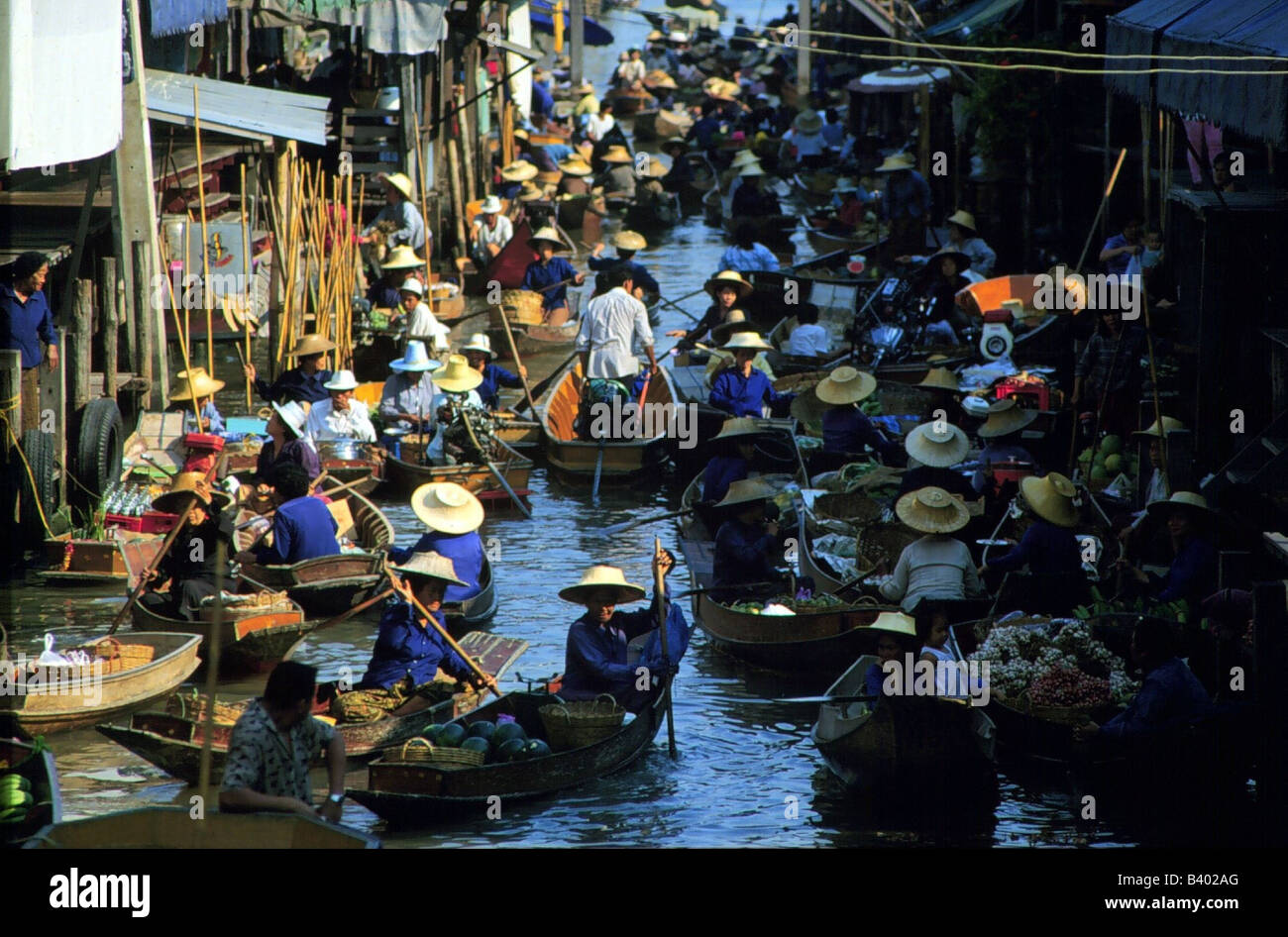 Geografia / viaggi, Thailandia, Bangkok, Damnern Saduak, mercato galleggiante, fornitori in barche, Foto Stock