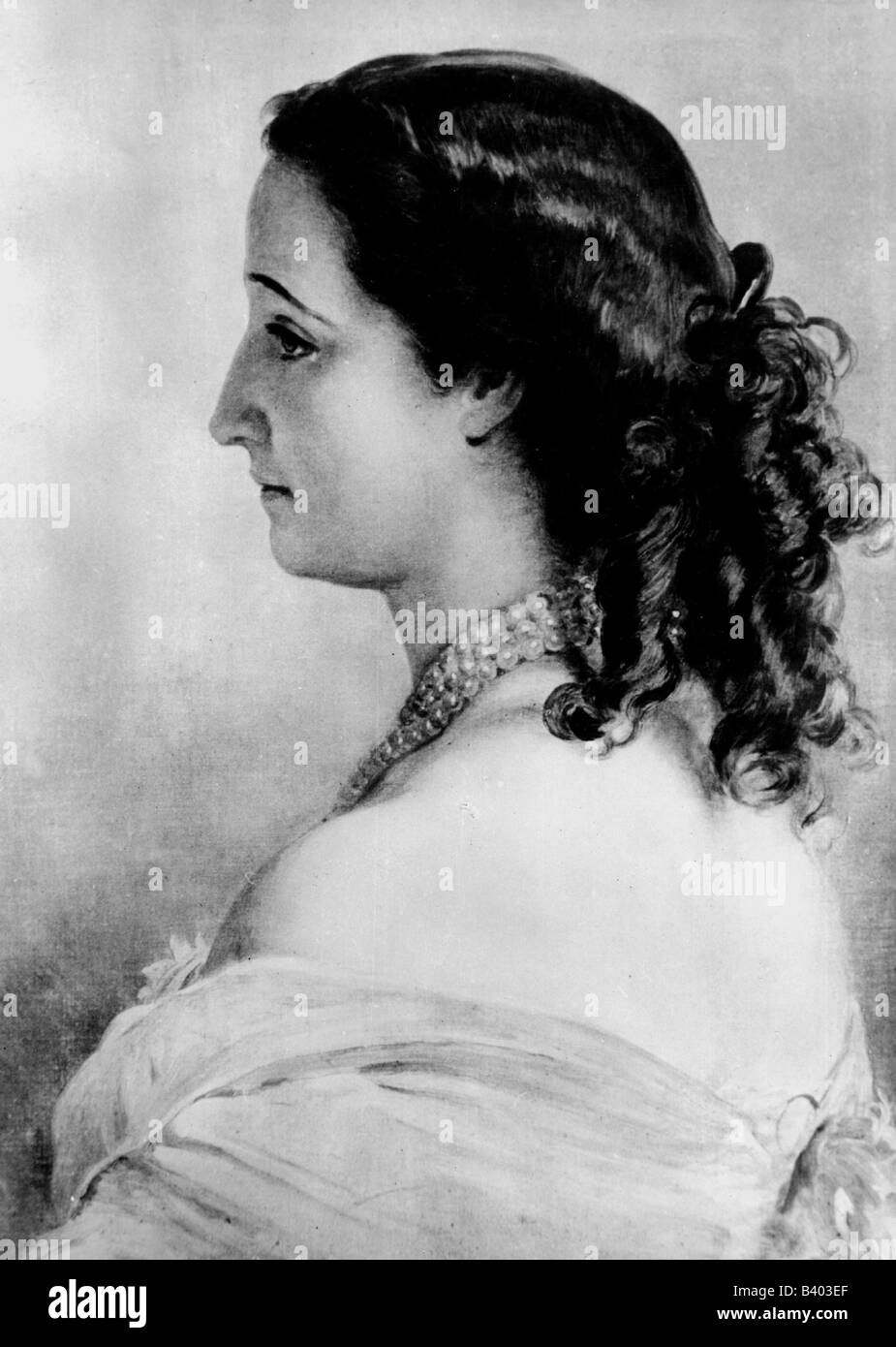 Eugenie, 5.51826 - 11.7.1920, Empress Consort di Francia 30.1.1853 - 4.9.1870, ritratto, illustrazione contemporanea, , Foto Stock