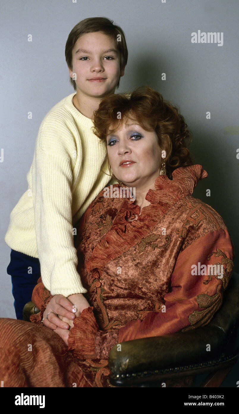 Kunstmann, Doris, * 22.11.1944, attrice tedesca, mezza lunghezza, con Marc Mannel, 1989, Foto Stock