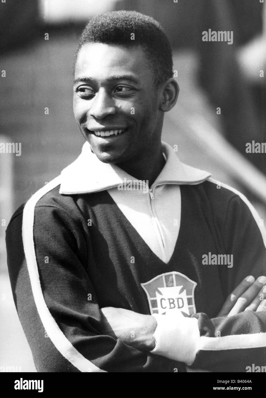 Pele (nome di nascita: Edson Arantes do Nascimento), * 23.10.1940, atleta brasiliano (calcio), mezza lunghezza, 10.6.1967, Foto Stock