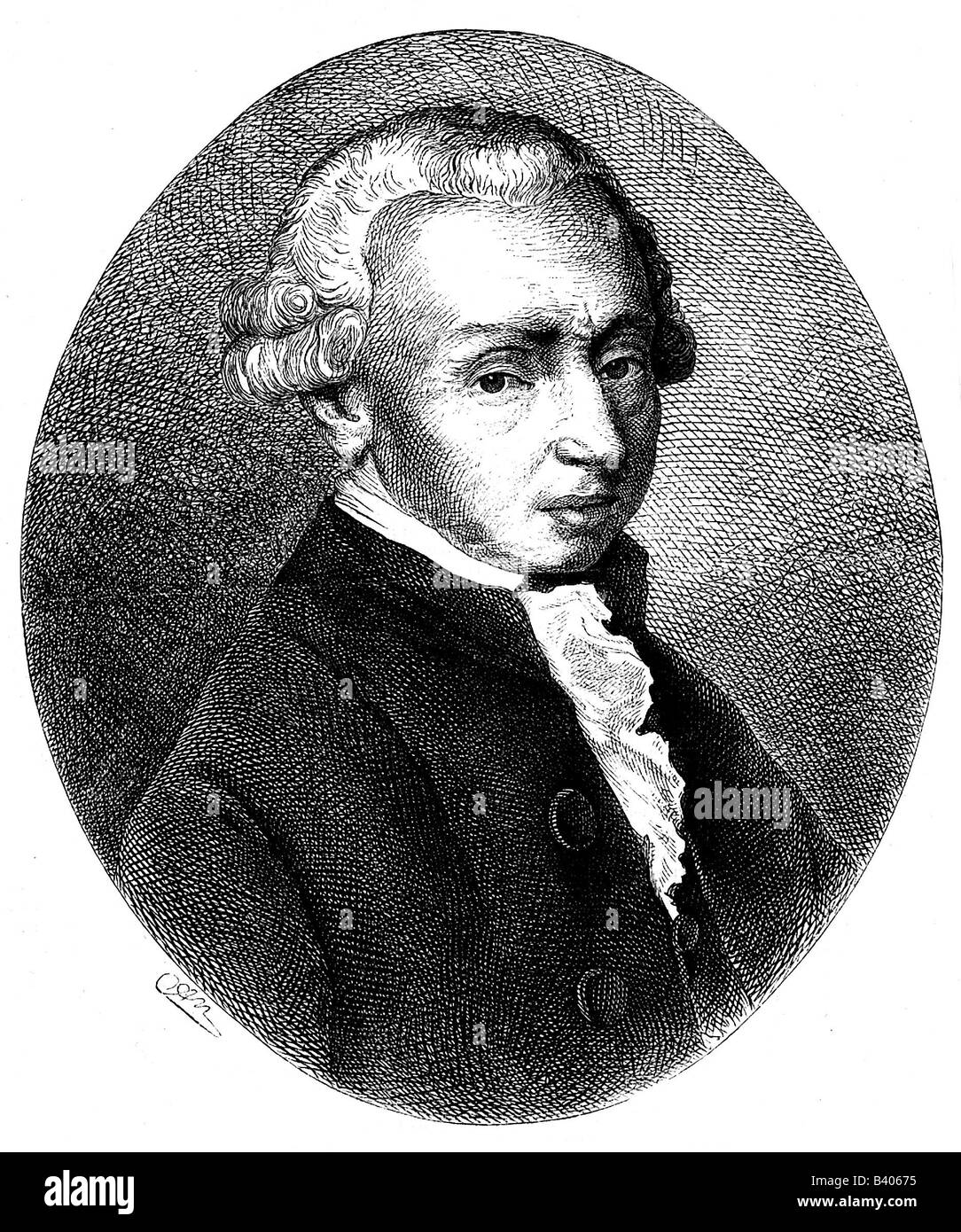 Kant, Immanuel 22.4.1724 - 12.2.1804, filosofo tedesco, ritratto, incisione, di Adolf Neumann (1825 - 1884) , Foto Stock