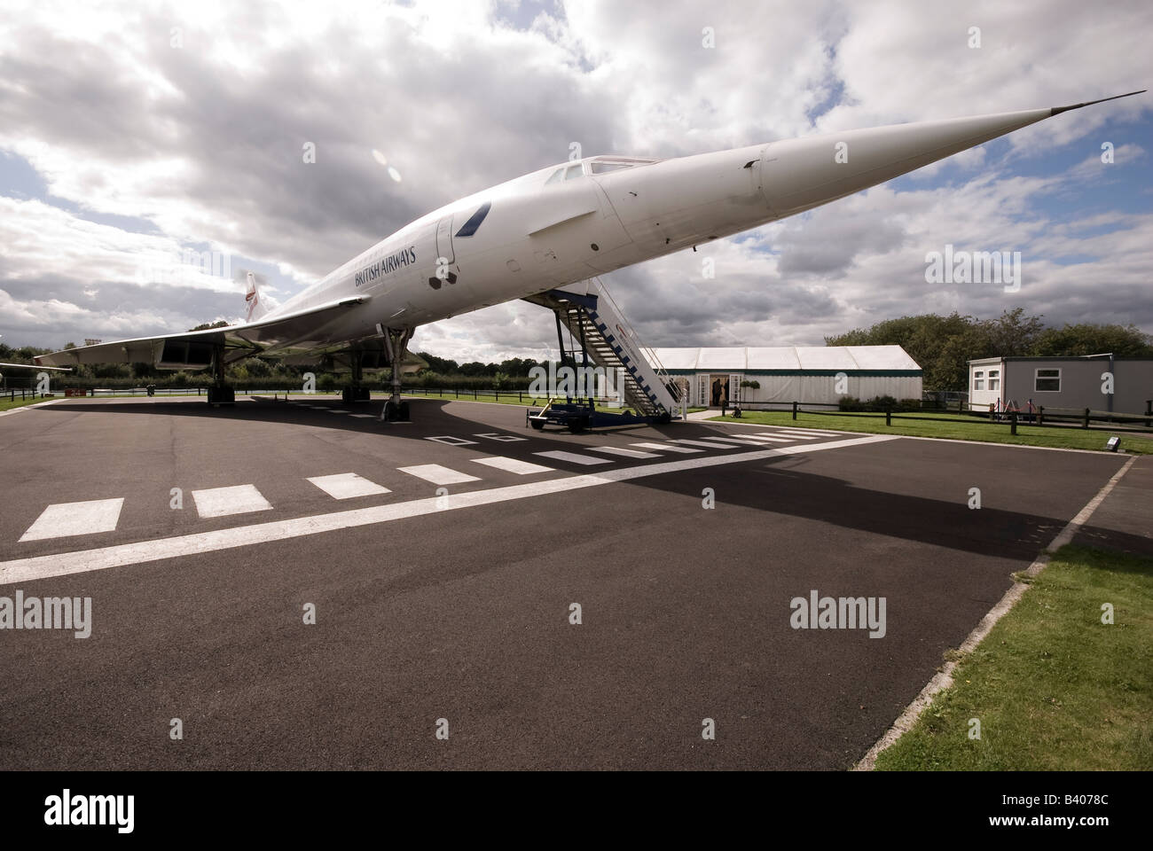 Concorde conservate presso l'aeroporto di Manchester Foto Stock