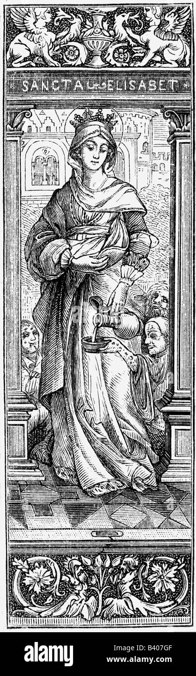 Elisabetta d'Ungheria, 7.7.1207 - 17.11.1231, santa, grafica, basata su Hans Holbein il Vecchio (circa 1465 - 1524), Foto Stock