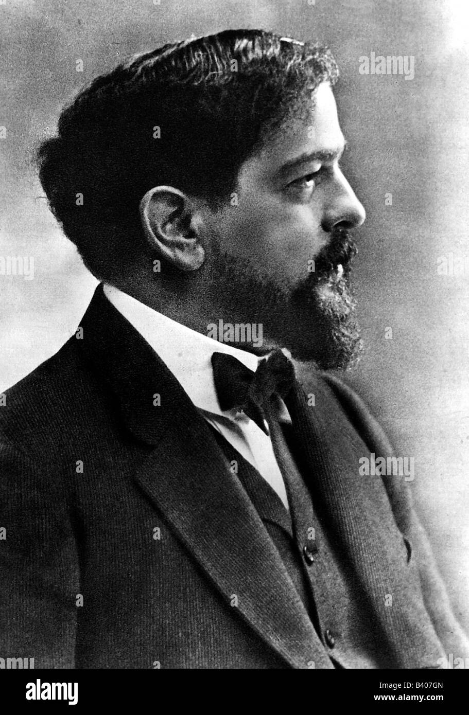 Debussy, Claude, 22.8.1862 - 25.3.1918, compositore francese, ritratto, vista laterale, circa 1900, Foto Stock