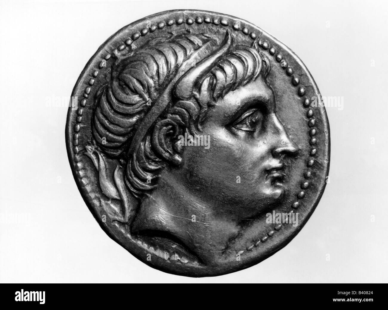 Demetrius i Poliorcetes, circa 336 - 283 a.C., Re di Macedone 294 - 287 a.C., ritratto a moneta, tetraradrachma, 291 / 290 a.C., Foto Stock