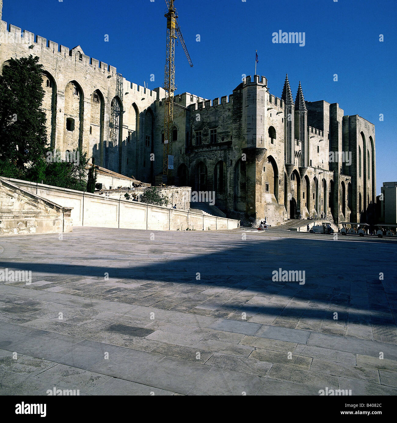 Geografia / viaggi, Francia, Avignone, papa palace (sede dei papi 1309 - 1376), vista esterna, lato nord, residence dal Foto Stock