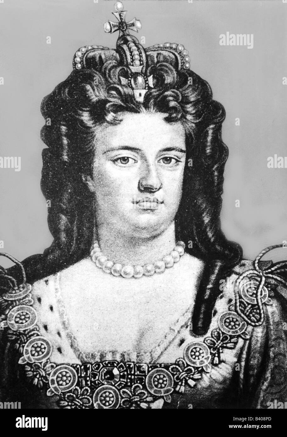 Anna, 6.2.1665 - 12.8.1714, Regina di Gran Bretagna 26.3.1707 - 12.8.1714, ritratto, dipinto di Godfrey Kneller, circa 1700, Foto Stock