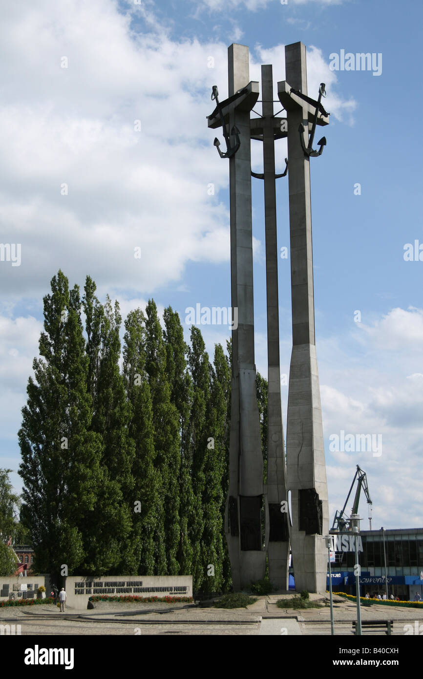 Monumento ai Caduti i lavoratori del cantiere, Gdansk, Polonia. Foto Stock