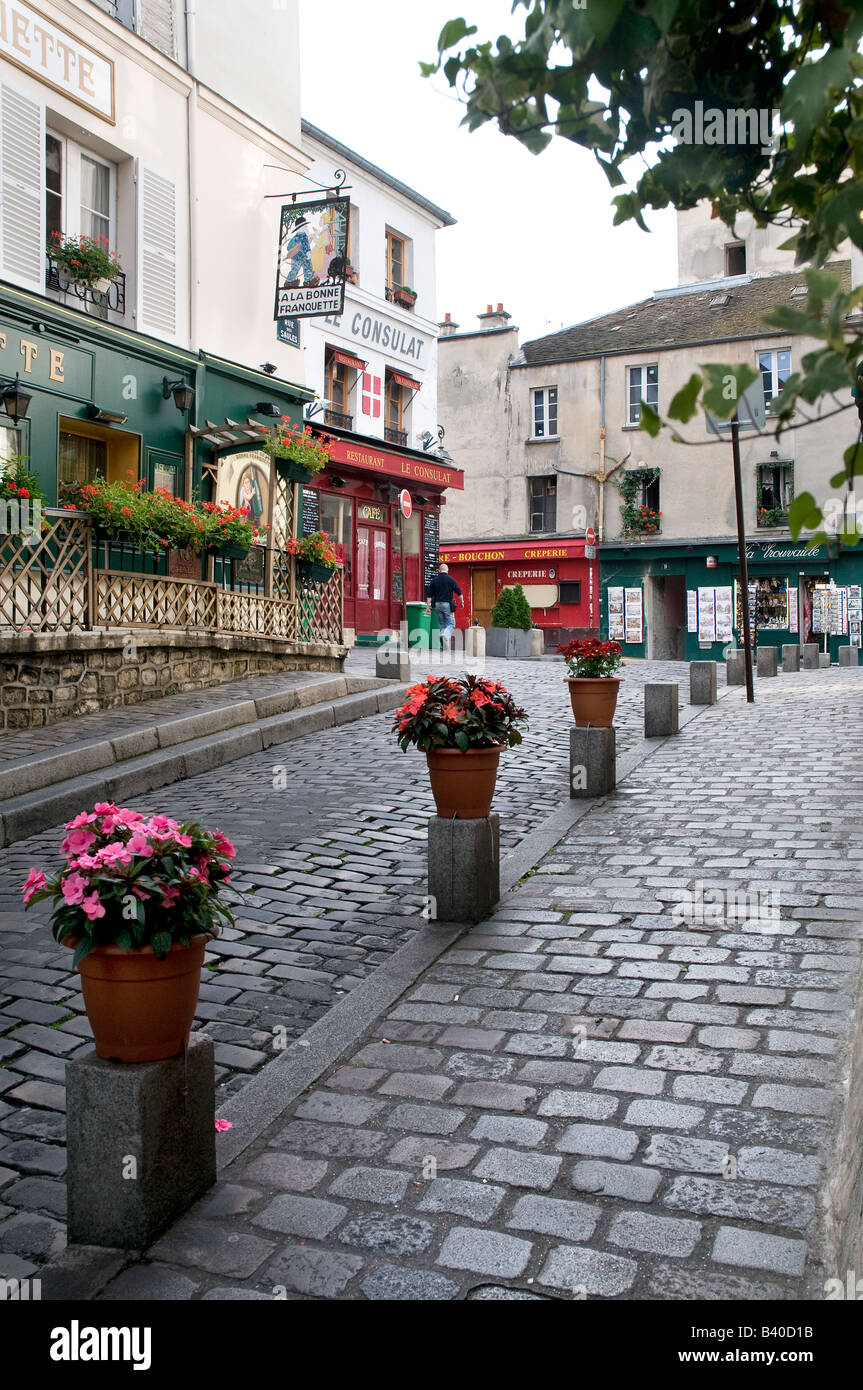 Paesaggio urbano del quartiere di Montmartre a Parigi Foto Stock