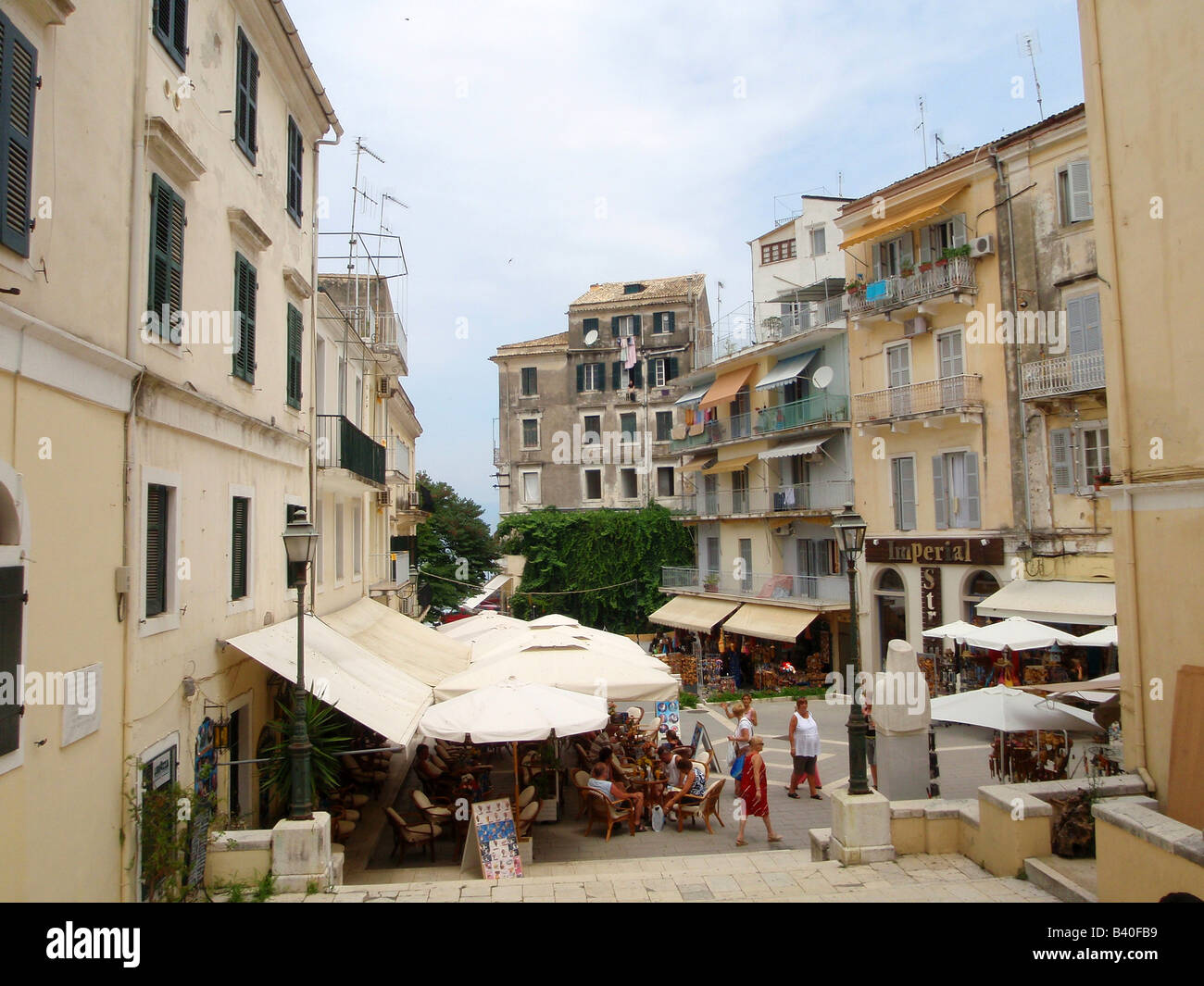 Mercato di artigianato,città di Corfù, isola di Corfù ,Grecia . Foto Stock