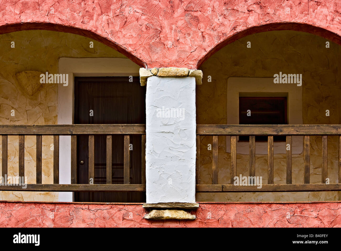 Terrazza di una casa in dalla Sardegna, Italia Foto Stock