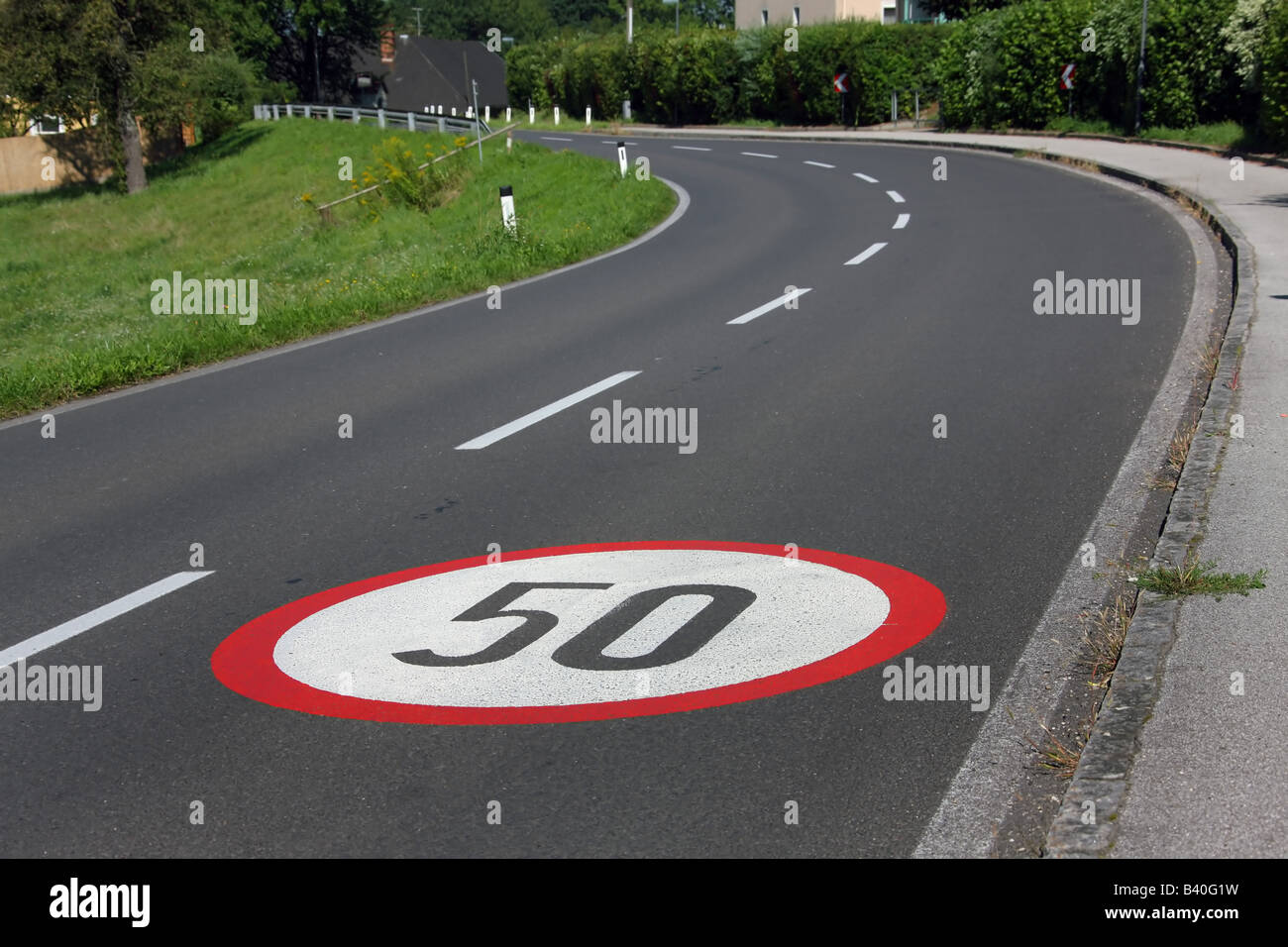 Tempo 50, la zona della città Foto Stock