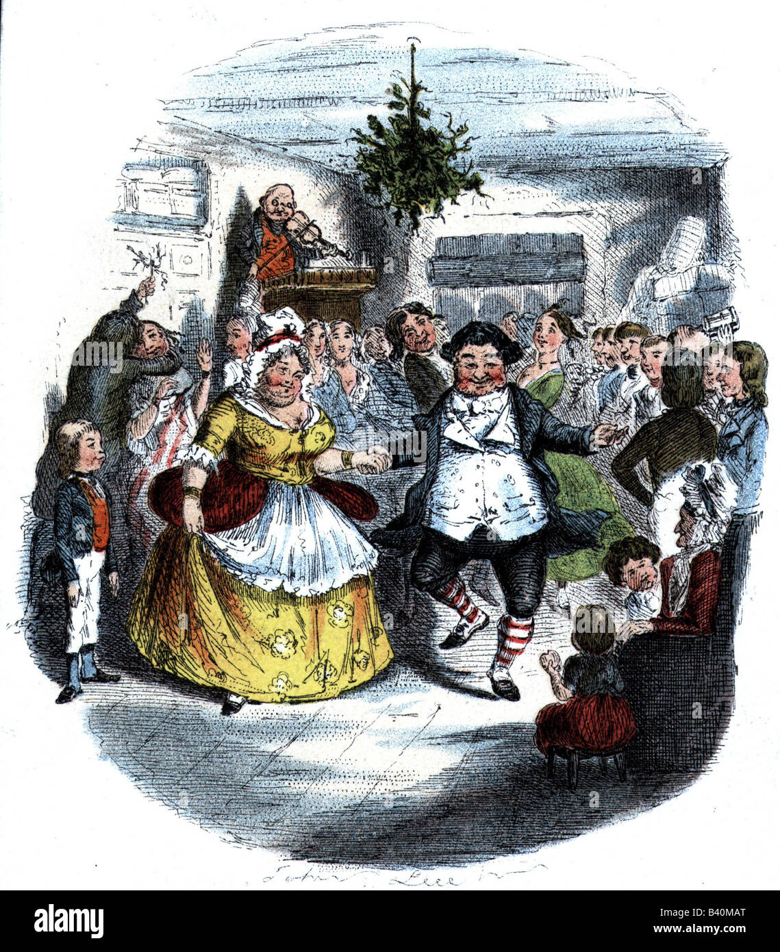 Dickens, Charles, 7.2.1812 - 9.7.1878, autore/scrittore britannico, opere, 'a Christmas Carol', 1843, scena, illustrazione di John Leech, Foto Stock