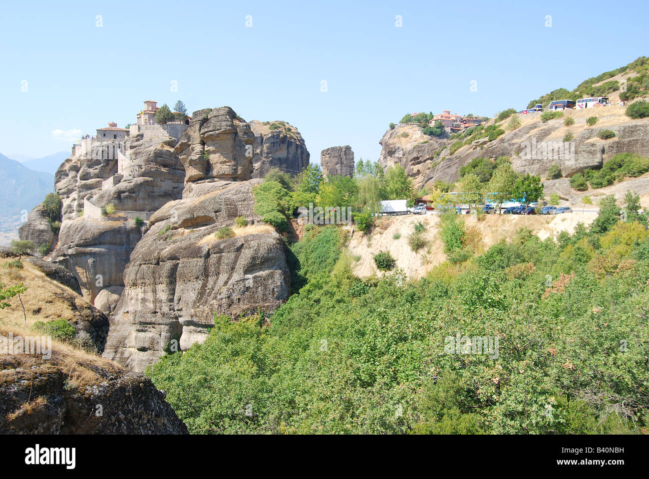 Varlaam Monastero, Meteora, Kalampaka, Trikala, Tessaglia, Grecia Foto Stock